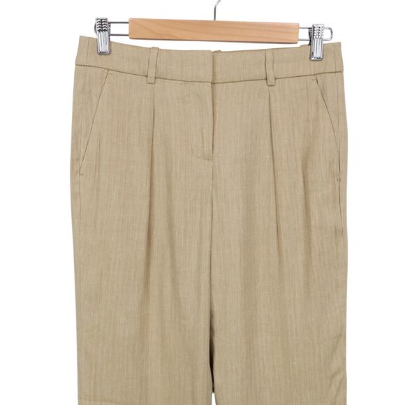 J.Crew Portia Linen Blend Pant Herringbone Honey Khaki Size 00 NWT - Picture 3 of 9